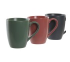 Juego de 4 Tazas Mug DKD Home Decor Verde Rosa Gris oscuro Gres 300 ml 19 x 13 x 31 cm