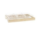Bandeja de Aperitivos DKD Home Decor Natural Bambú Cristal 280 ml 32 x 21 x 6 cm