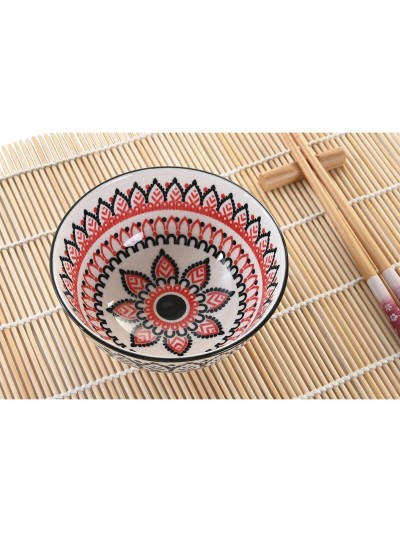 Sushi Set DKD Home Decor 14,5 x 14,5 x 31 cm Multicolour Mandala Stoneware Oriental (16 Pieces)