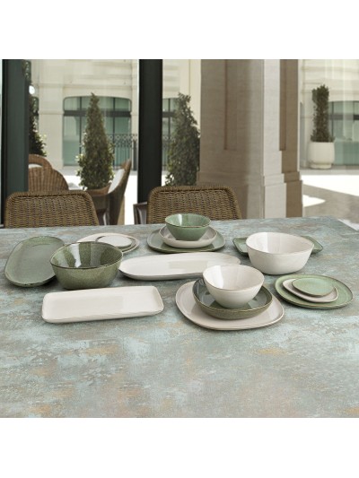 Flat plate Bidasoa Ikonic Ceramic White (11 x 11 cm) (Pack 12x)