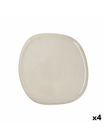 Plato Llano Bidasoa Ikonic Cerámica Blanco (26,5 x 25,7 x 1,5 cm) (Pack 4x)