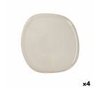 Plato Llano Bidasoa Ikonic Cerámica Blanco (26,5 x 25,7 x 1,5 cm) (Pack 4x)