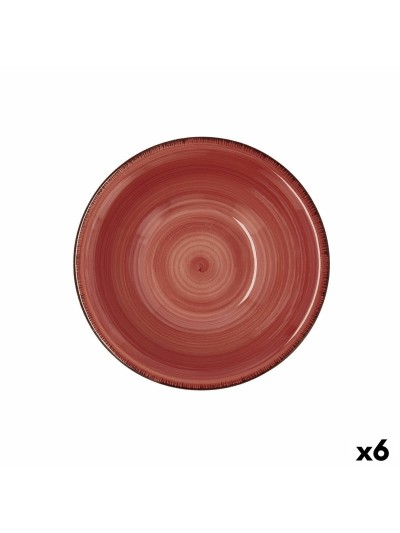 Bol Quid Vita Cerámica Rojo (18 cm) (Pack 6x)