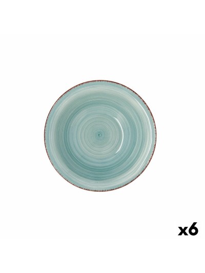 Bol Quid Vita Aqua Cerámica Azul Ø 18 cm (6 Unidades)