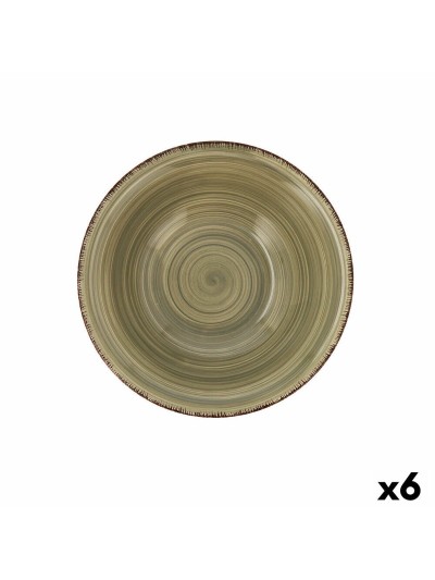 Bowl Quid Natura Vita Ceramic Green (18 cm) (Pack 6x)