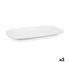 Serving Platter Bidasoa Glacial White Ceramic 36 x 21 cm (3 Units) (Pack 3x)
