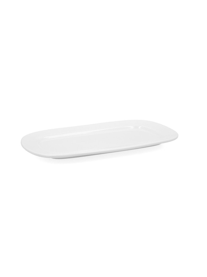 Serving Platter Bidasoa Glacial White Ceramic 31 x 18 cm (6 Units) (Pack 6x)