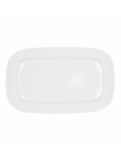 Plat à Gratin Bidasoa Glacial Blanc Céramique 36 x 21 cm (3 Unités) (Pack 3x)
