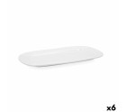 Serving Platter Bidasoa Glacial White Ceramic 31 x 18 cm (6 Units) (Pack 6x)