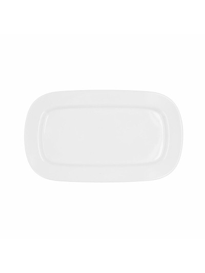Serving Platter Bidasoa Glacial White Ceramic 31 x 18 cm (6 Units) (Pack 6x)