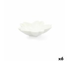 Bandeja de Aperitivos Quid Select Blanco Cerámica Flor (6 Unidades) (Pack 6x)