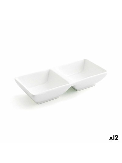 Plateau apéritif Quid Select Blanc Céramique 15 x 7 cm (12 Unités) (Pack 12x)