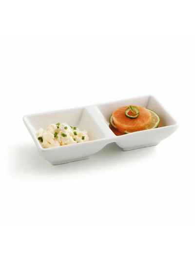 Bandeja de Aperitivos Quid Select Blanco Cerámica 15 x 7 cm (12 Unidades) (Pack 12x)