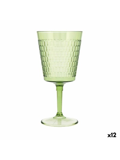 verre de vin Quid Viba Vert Plastique 420 ml (12 Unités) (Pack 12x)