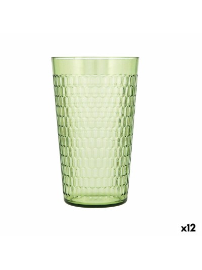 Glass Quid Viba Green Plastic 650 ml (12 Units) (Pack 12x)