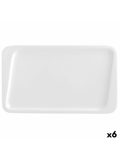 Assiette à dessert Quid Chef Céramique Blanc 25 x 15 cm (6 Unités) (Pack 6x)