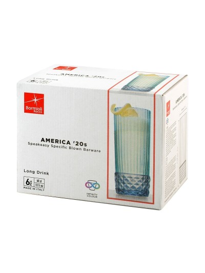 Set of glasses Bormioli Rocco America'20s Blue Glass 400 ml