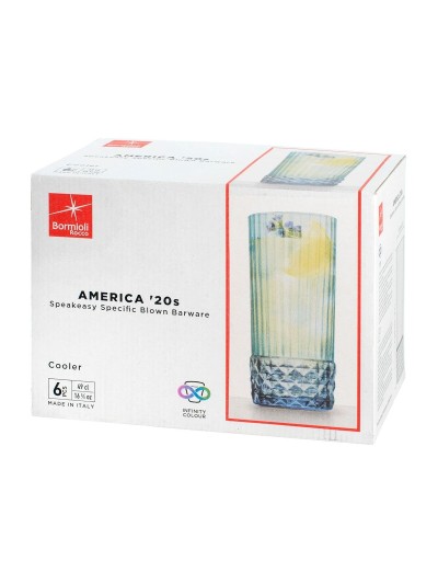 Set de Verres Bormioli Rocco America'20s Bleu verre 490 ml