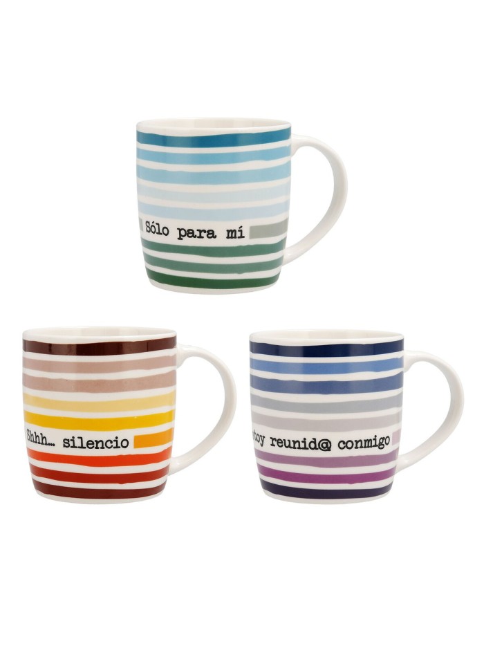 Mug Quid 4u Multicolour Ceramic 330 ml (12 Units) (Pack 12x)