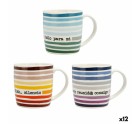 Mug Quid 4u Multicolour Ceramic 330 ml (12 Units) (Pack 12x)