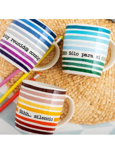 Mug Quid 4u Multicolour Ceramic 330 ml (12 Units) (Pack 12x)