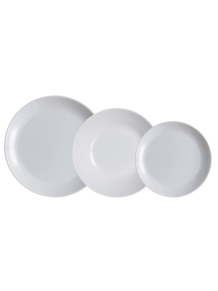 Dinnerware Set Luminarc Diwali Granit Grey 18 Pieces Tempered glass