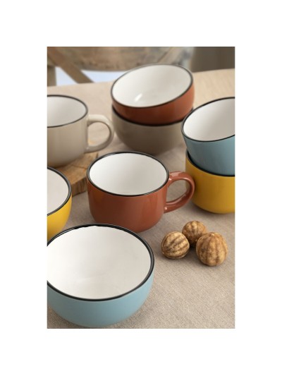 Bowl Quid Frappe Colorado Ceramic Multicolour (510 ml) (Pack 6x)