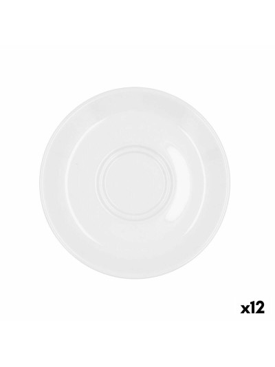 Plate Bidasoa Glacial White Ceramic Ø 15 cm (12 Units) (Pack 12x)