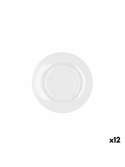 Flat plate Bidasoa Glacial Ceramic White (16,5 cm) (Pack 12x)