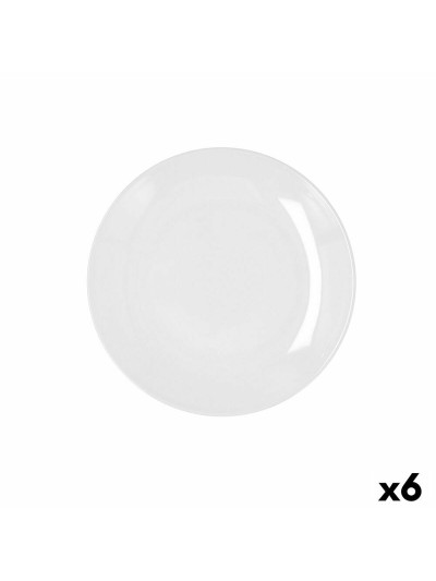 Flat plate Bidasoa Glacial Coupe Ceramic White (21 cm) (Pack 6x)