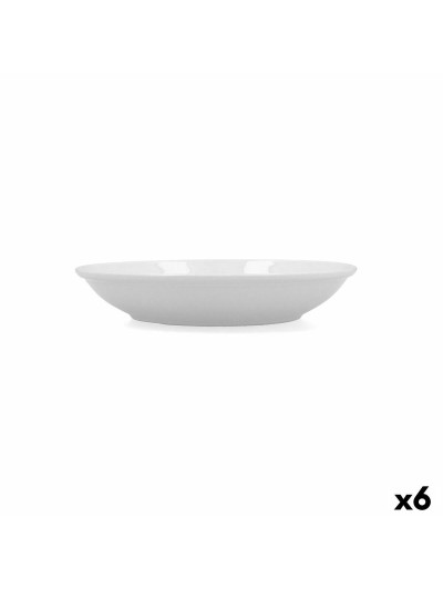 Plato Hondo Bidasoa Glacial Coupe Cerámica Blanco (21 cm) (Pack 6x)