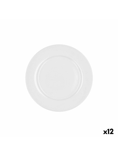 Dessert dish Bidasoa Glacial Ala Ancha Ceramic White 19 cm (12 Units) (Pack 12x)