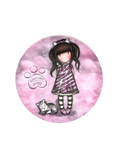 Taza con Plato Gorjuss Ruby wild Gris Cerámica Posavasos Taza