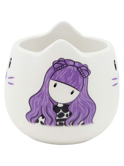 Cup with Plate Gorjuss Smitten kitten White Black Ceramic Coasters Cup