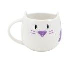 Taza con Plato Gorjuss Smitten kitten Blanco Negro Cerámica Posavasos Taza