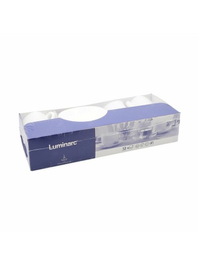 Lot de tasses avec soucoupes Luminarc 04998 (12 pcs) Blanc verre 220 ml (12 Pièces)