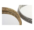 Bandeja de Aperitivos DKD Home Decor 38,5 x 38,5 x 8 cm Espejo Plateado Dorado Resina Neoclásico (2 Unidades)