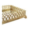 Snack tray DKD Home Decor 33 x 24 x 6,6 cm Mirror Silver Golden Resin (2 Units)