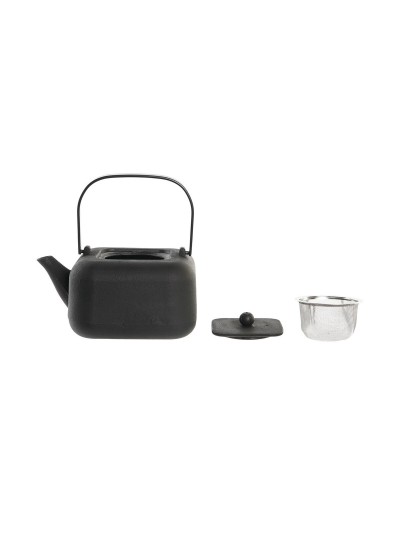 Teapot DKD Home Decor Black Stainless steel White 1,2 L (2 Units)