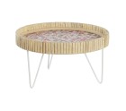 Snack tray DKD Home Decor 26 x 26 x 14,5 cm Natural Metal MDF Wood Shabby Chic