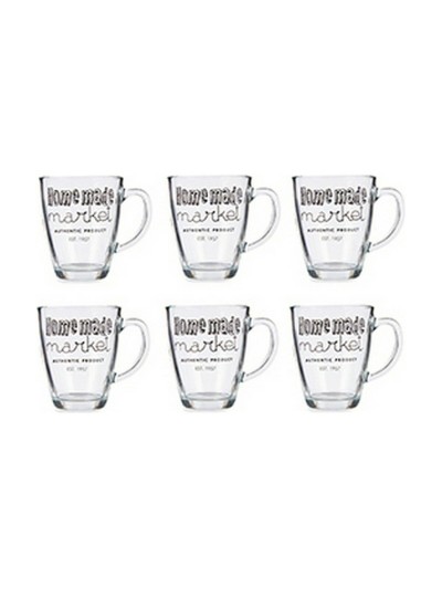 Taza Mug Transparente Vidrio 6 Unidades (320 ml)