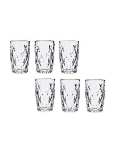 Glass Golden Transparent Glass 6 Units (340 ml)