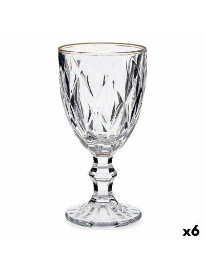 verre de vin Doré Transparent verre 6 Unités (330 ml)