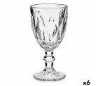 Wine glass Golden Transparent Glass 6 Units (330 ml)