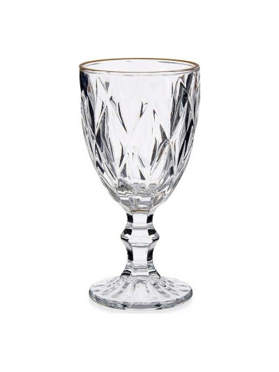 Wine glass Golden Transparent Glass 6 Units (330 ml)