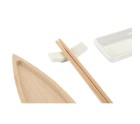 Sushi Set DKD Home Decor 8 x 5 x 2 cm Ceramic Natural White Oriental