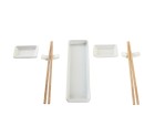 Set de Sushi DKD Home Decor 24 x 7 x 2 cm Natural Blanco Gres Oriental