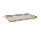 Snack tray DKD Home Decor Transparent Natural Crystal 42 x 20 x 3,5 cm
