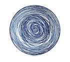 Deep Plate Stripes Porcelain Blue White 6 Units (20 x 4,7 x 20 cm)