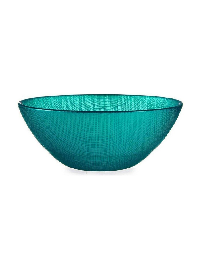 Bowl Ø 15 cm Turquoise Glass (6 Units)